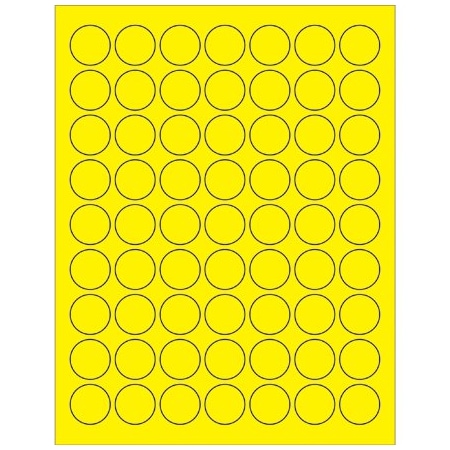 Bsc Preferred 1'' Fluorescent Yellow Circle Laser Labels, 6300PK BUY00016118